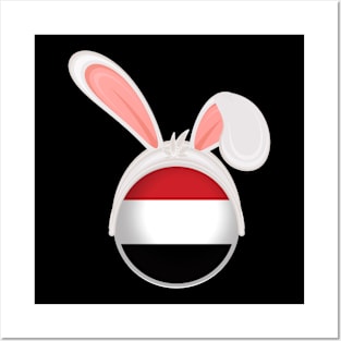 happy easter Yemen bunny ears flag cute designs Posters and Art